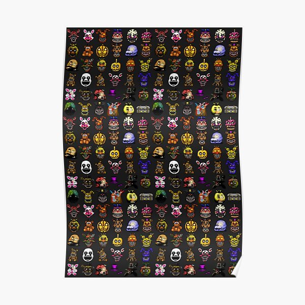 Five Nights at Freddy's - Pixel art - Multiple Characters New Set Poster RB0606 product Offical fnaf Merch