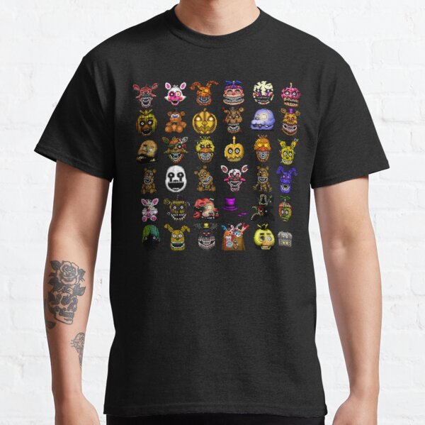 Five Nights at Freddy's - Pixel art - Multiple Characters New Set Classic T-Shirt RB0606 product Offical fnaf Merch