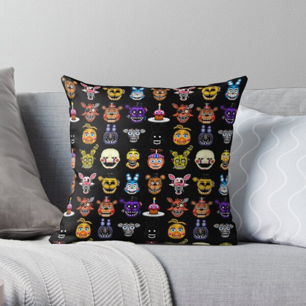 Five Nights at Freddy's - Pixel art - Multiple Characters Throw Pillow RB0606 product Offical fnaf Merch