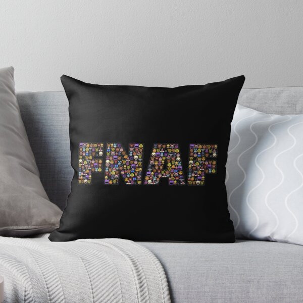 Five Nights at Freddy's - Pixel art - FNAF Typography black BG Throw Pillow RB0606 product Offical fnaf Merch